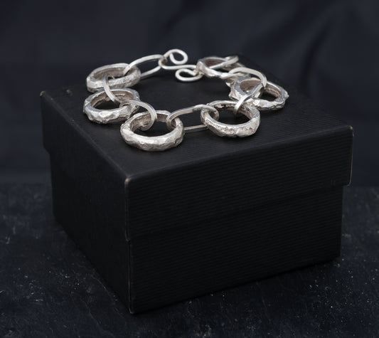 Sand Casted Chain Link Bracelet