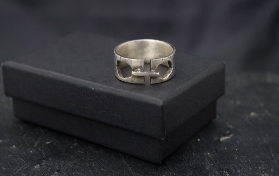 Sterling silver staple ring