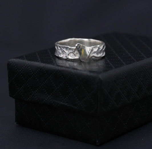 Abstract textured coral ring