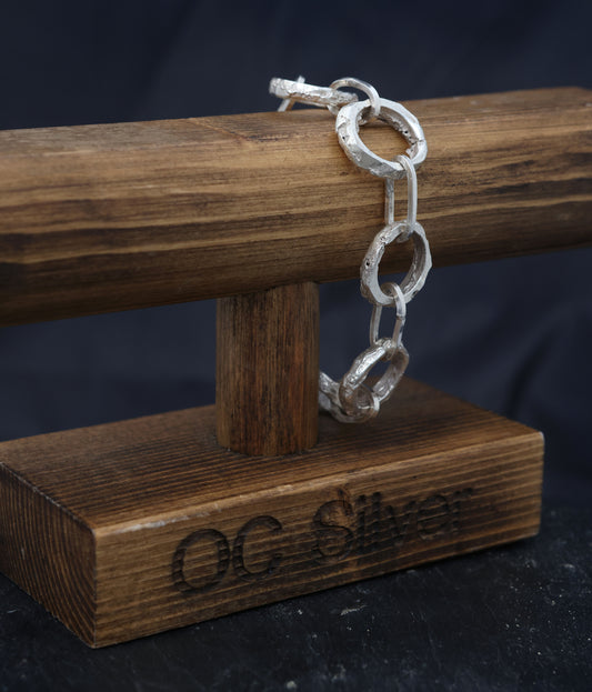 Sand Casted Chain Link Bracelet
