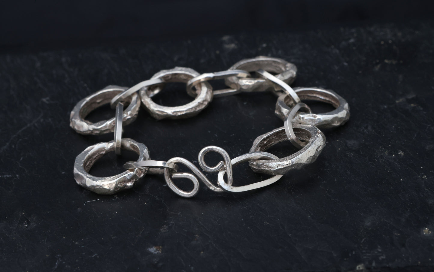 Sand Casted Chain Link Bracelet